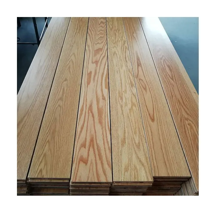 Natural Lacquered American Red Oak Engineered Hardwood Flooring to USA