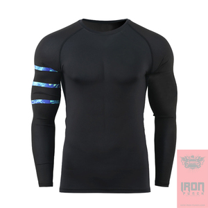 New Arrival Men's Short Sleeve Rash Guard Customizable Plain Polyester/Nylon Sports Gear BJJRash Guard-Factory Wholesale - Product Image 3