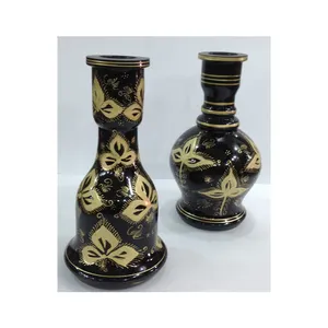 Einzigartige künstlerische Glas Gold Blumen Shisha Shisha Glas Basis Vase