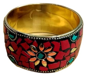Bracelets en laiton dernières conceptions/bracelets indiens/bracelets en verre/bijoux mosaïque bracelet bohème bijoux style hippie - Product Image 1