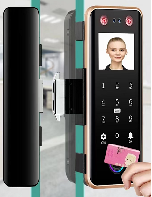 Empreinte digitale Wifi électronique verre porte serrure contrôle alarme système de contrôle d'accès serrure de porte avec App 3d visage caméra déverrouiller
