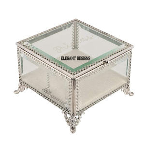 Joyero de Metal de tamaño pequeño exclusivo, caja de joyería al por mayor de diseño clásico de forma cuadrada, elegante caja de Joyería Moderna - Product Image 3