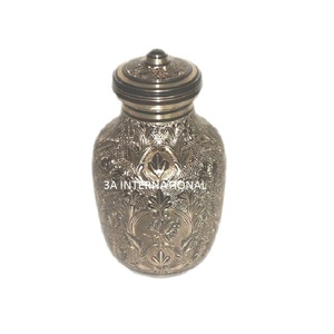Hand Carved Solid Brass Urn for Human Pet Ashes High Standard Quality <b>Memorial</b> <b>Keepsake</b> Decorative Adult Cremation Urn - Product Image 1