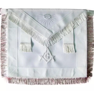 MASONIC REGALIA ผ้ากันเปื้อนต้นแบบที่ผ่านมาสีขาวโลโก้ที่กำหนดเองชุดผ้ากันเปื้อน - Product Image 4