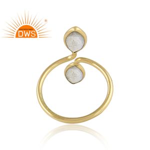 แหวนเงินแท้ชุบทอง 18k ประดับพลอยลาบราโดไรต์ รุ่นคลาสสิก จากผู้ผลิตเครื่องประดับ - Product Image 3