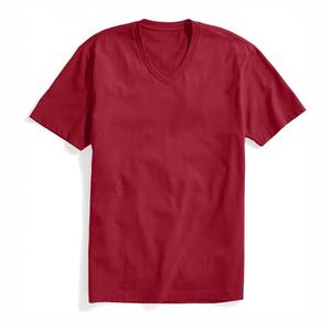 Camiseta de algodón de manga corta con cuello en V para hombre - Product Image 1