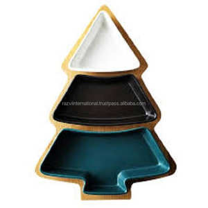 Green Color Glossy Finished Metal Christmas <b>Tray</b> Tree Shape <b>Tray</b> <b>for</b> Christmas <b>Decoration</b> - Product Image 2