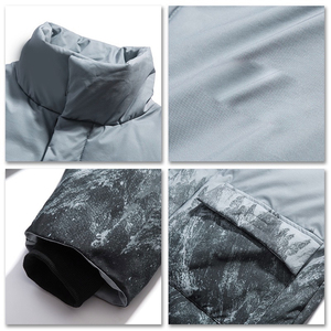 Customized Men's Long Sleeve Winter <b>Jacket</b> <b>Fleece</b> <b>Lined</b> with Stand Collar Full Zip Printed Design & Pocket OEM Service Available - Product Image 5