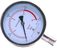 MC Y-100BF OEM/ODM Stainless Pressure Gauge Using in Oil Water Liquid and Gas Y-100BF Axial Pressure Gauge 0~1.0Mpa
