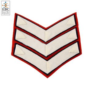 OEM personalizado hecho a mano rango Chevron parche corona brillante oro raya tela bordada expertos sastres Outfitters - Product Image 3