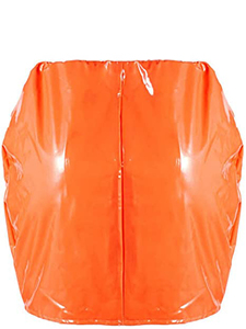 Minifalda de Cuero Casual Elegante y Original para Mujer con Volantes, Apliques Bordados y Decoraciones de Lentejuelas - Product Image 5