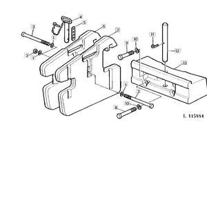 Parça JD JohnDeere traktör, ağırlık parça numarası L38450