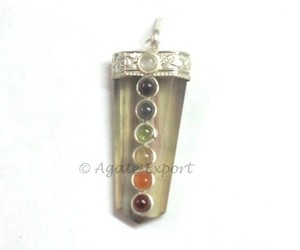 Colgantes de Chacras de fluorita múltiple, proveedor de colgante de metal de Chakra - Product Image 1