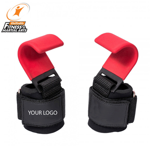 Logo personnalisé sangles de levage en cuir et nylon haltérophilie musculation crochets de gymnastique - Product Image 2