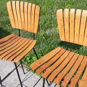 Mobilier industriel Chaise de bar et siège en bois massif de style vintage, chaise de bar d'extérieur, chaise de bar de ferme - Product Image 1