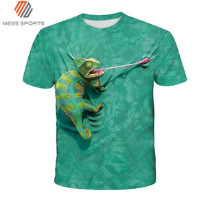 Men's Short Sleeve O-Neck T-<b>Shirt</b> With <b>White</b> Tiger And Cub Print Casual Regular Fit Polyester Animal Pattern - Product Image 5