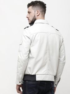 Chaqueta de Cuero Genuino Personalizada para Hombre, Venta al por Mayor, Corte Ajustado, Cierre de Cremallera, Chaqueta Corta de Cuero Vacuno para Motocicleta, Abrigos de Cuero Personalizados para Hombre - Product Image 4