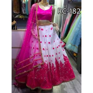 Ropa de novia de boda exclusiva pesada Lehenga Choli de seda de algodón con Dupatta Trabajo de bordado pesado Ropa de mujer India Alphanumero Shalwar Kameez - Product Image 5