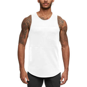 Livraison rapide personnalisé logo homme gym porter 95 coton 5 spandex sport débardeur sans manches gilet avec capuche - Product Image 4