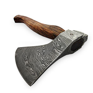 Personnalisé À La Main En Acier Damas Hache Manche En Bois Rose - Product Image 2