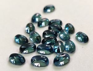 Cabochon ovale en topaze bleu londonien, naturelle, de 3x5mm à 5x7mm, qualité supérieure - Product Image 1