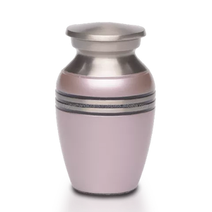 Purple Band Design Keepsake with Velvet Box Cremation <b>Urns</b> for Funeral Ashes Metal Brass/Aluminum - Product Image 3