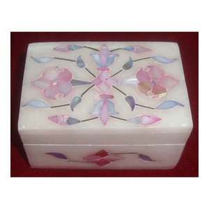 Good Quality Marble Mother of Pearl Inlaid Jewelry Box - Product Image 1