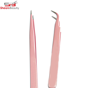 Pinzas de pestañas de acero inoxidable para mujer, pinzas de extensión de pestañas de volumen hechas a mano - Product Image 6