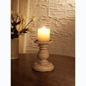 Antique Decorative <b>Wooden</b> Stand <b>Candle</b> <b>Holder</b> for Home Decor - Product Image 2