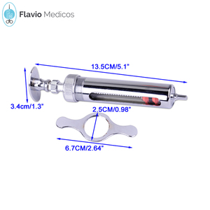 Seringue de vétérinaire, échantillons de verre, Instruments en acier inoxydable, 10 pièces - Product Image 6