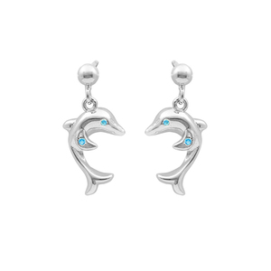 Style océan 925 En Argent Sterling Boucles D'oreilles Dauphin - Product Image 1