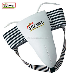 Protector Inguinal AKEWAL de Calidad Profesional Hecho de Cuero Vacuno Color Blanco para MMA, Kick Boxing, Muay Thai - Product Image 4