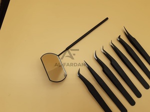 Pinzas profesionales para extensiones de pestañas de Color negro mate, agarre de diamante, pinzas para pestañas puntiagudas y de volumen de acero inoxidable sólido - Product Image 6