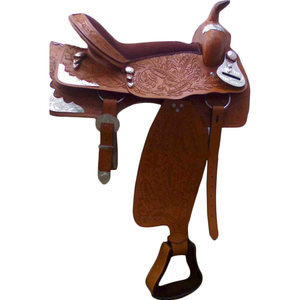 VENDRE Selle en cuir usiné Western Selle d'équitation Tan London Natural IN DOLLAR 35 14 15 16 17 18 Cuir véritable - Product Image 4