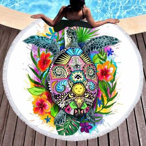 Serviette de plage ronde Mandala indien, vente en gros - Product Image 3