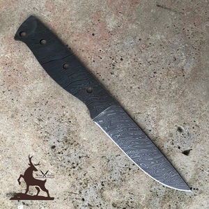 Cuchillo de caza Damasco hecho a mano de 10 pulgadas, cuchillas en blanco con Funda de cuero, venta al por mayor, soporte OEM - Product Image 6