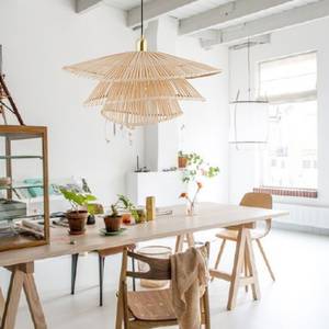 Lámpara Colgante de Bambú Arturest para el Hogar, Lámpara Boho, Mueble de Mimbre, Lámpara Japonesa, Pantalla de Bambú - Product Image 3