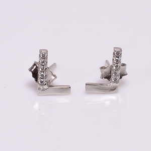 Vintage 925 Sterling Silver Post Stud <b>Earring</b> Cubic Zircon Trendy <b>Claw</b> Setting Designer Gemstone Pave Daily Wear Anniversary - Product Image 4