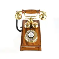 Vintage Wooden Rotary Dial Working Telephone
