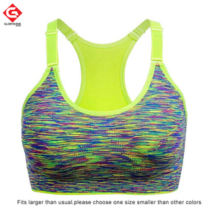 Sujetador deportivo transpirable de alta elasticidad para mujer, Top deportivo acolchado para correr, Yoga, gimnasio, sin costuras, con gradiente - Product Image 6