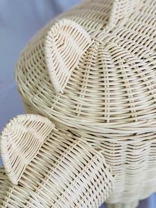 ตะกร้าหวายรูปสัตว์ตัวช้างขนาดเล็ก,ตะกร้าหวายดีไซน์งานฝีมือหวายสำหรับตกแต่งบ้าน - Product Image 4