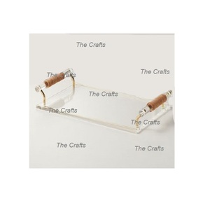 Bandeja de acrílico transparente de forma cuadrada para servir bandeja de comida decorativa para Bodas de hotel a precios competitivos - Product Image 4