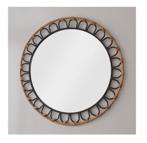 Wholesale Distressed Long <b>Large</b> Arched Wood <b>Framed</b> Decorative Wall <b>Black</b> Antique Metal and Glass Wall Mirror Wholesale - Product Image 5