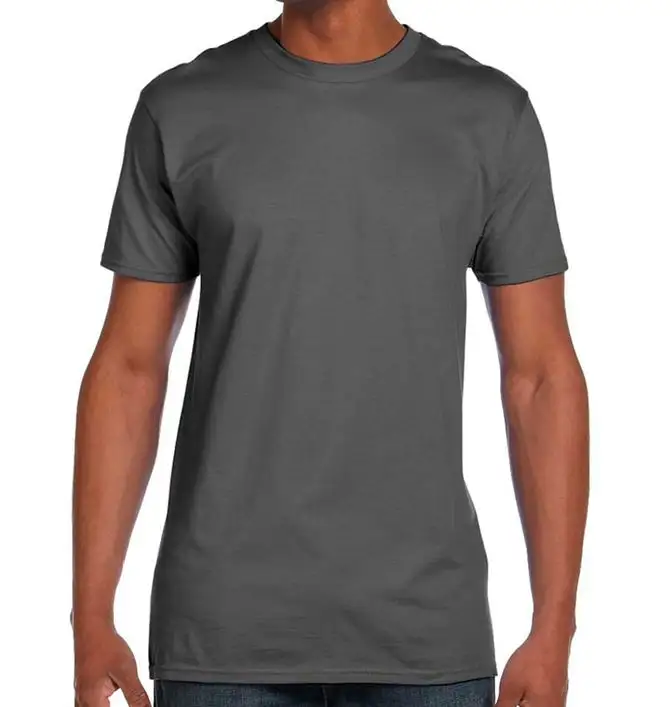 Mens 45 Oz, 100% Ringspun Cotton T-Shirt - Smoke Gray - Breathable Cotton Men's short Sleeve T Shirt Men