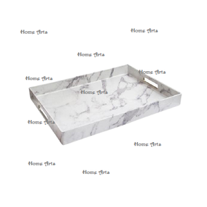 Plateau à café en marbre de conception simple plateau de service alimentaire fait à la main de taille et de forme personnalisées au prix le plus bas - Product Image 1