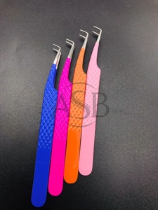 Pince à cils professionnelle en acier inoxydable durable à 90 degrés outil d'extension de cils à pointe pointue avec marque privée - Product Image 5