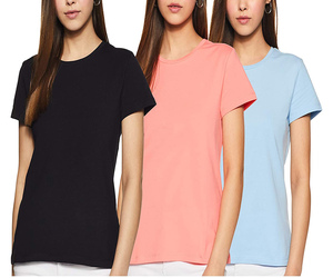 Camiseta de manga corta con cuello redondo para mujer Nueva llegada Camiseta estampada - Product Image 4