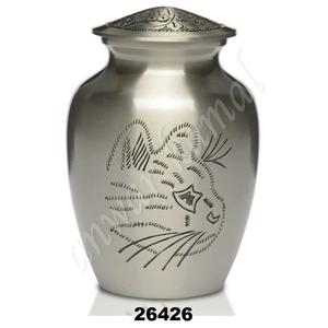 Urna de latón egipcio para cenizas de mascotas, tallada a mano - Product Image 1