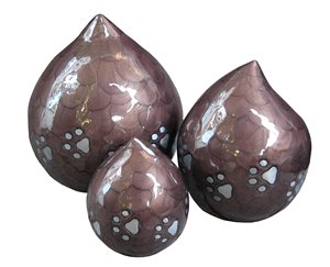 Juego de Urnas para Cremación de Mascotas con Forma de Huevo, Diseño de Huella de Pata, Urnas Pequeñas para Guardar Cenizas de Animales, Juego de 3 Urnas Conmemorativas de Metal - Product Image 1