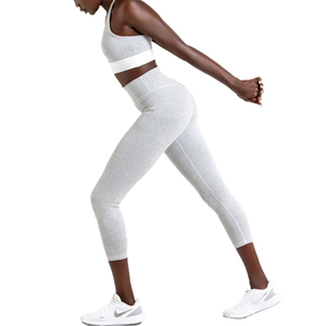 Conjunto deportivo OEM Seamless Yoga White Comfort, bra y leggings para gimnasio, conjunto de leggings y bra con aberturas para mujeres/niñas. - Product Image 5